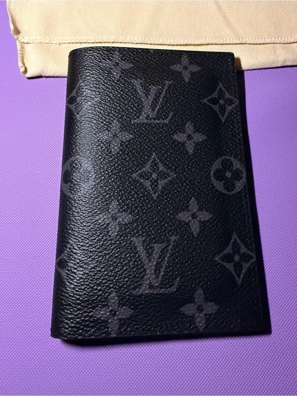 Louis Vuitton M64501 Monogram Black Leather Passport Holder -New